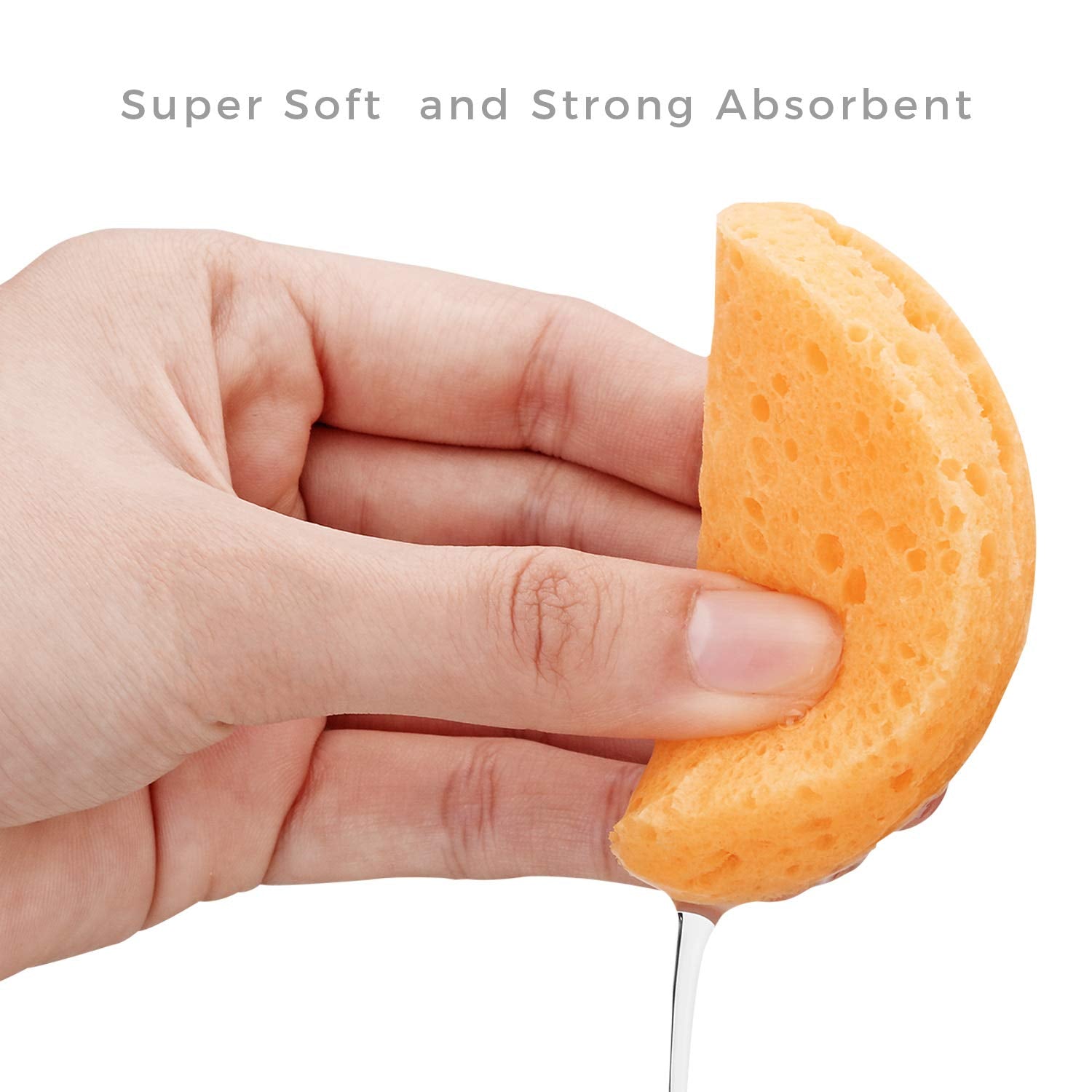 25-Count Compressed Facial Sponges for Daily Cleansing and Gentle Exfoliating, 100% Natural Cellulose Spa Grade Sponge Perfect for Removing Dead Skin, Dirt and Makeup (yellow)