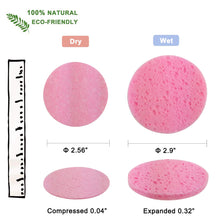 25-Count Compressed Facial Sponges for Daily Cleansing and Gentle Exfoliating, 100% Natural Cellulose Spa Grade Sponge Perfect for Removing Dead Skin, Dirt and Makeup (pink)