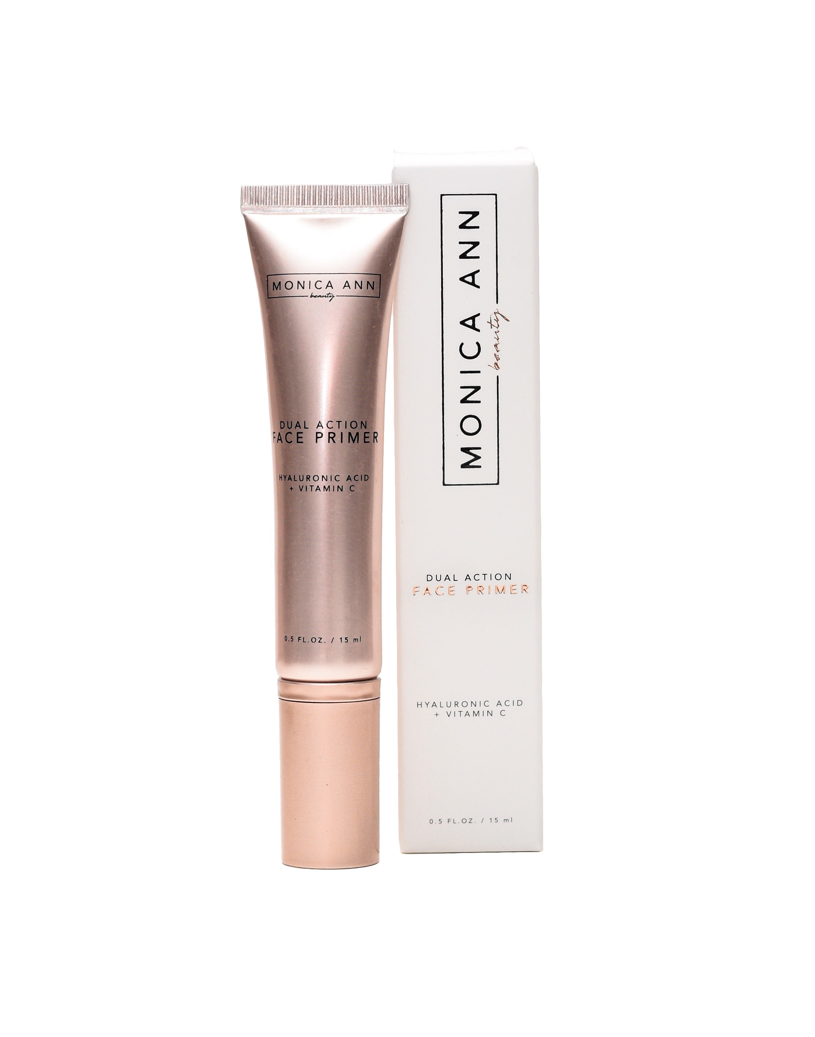 Dual-Action Face Primer (Vitamin C Hyaluronic Acid) , Monica Ann Beauty; Travel Size Foundation Primer